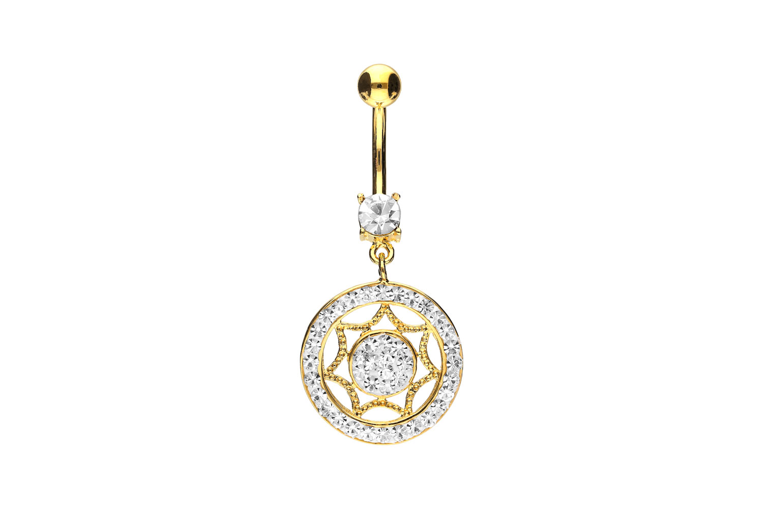 Chirurgenstahl Bananabell Piercing mit Brass-Design MANDALA ++SALE++